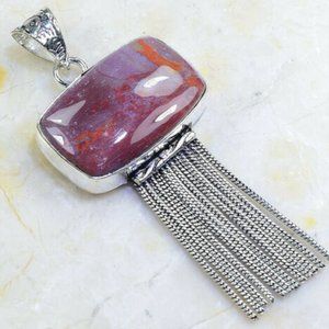 Blood Stone Pendant 925 Necklace for men or woman
